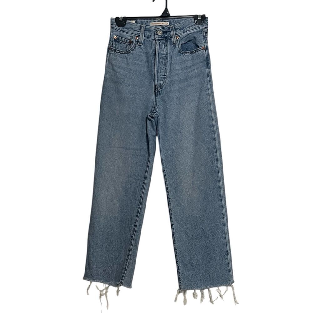 Levi Strauss Premium Ribcage Straight Ankle Denim Jeans Women's 24 Buttonfly